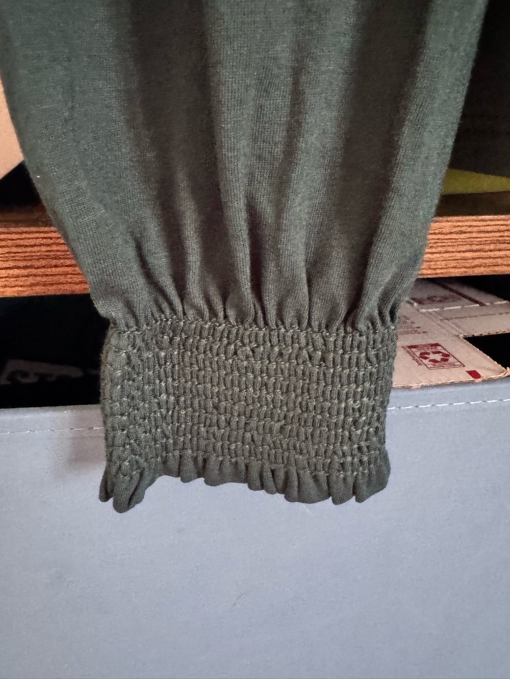 Boden Forest Green Long-Sleeve Puff Shoulder Tee - Picture 3 of 5